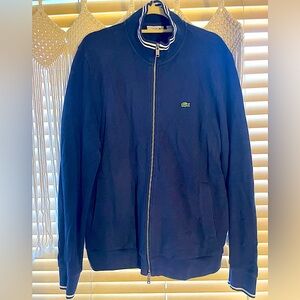 XL Lacoste Tennis Cardigan Zipper Jacket Navy Blue